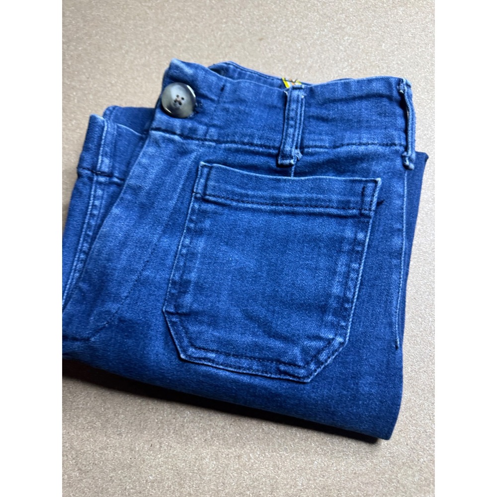 Maeve Anthropologie The Colette Wide Leg Cropped Jeans Blue 27P